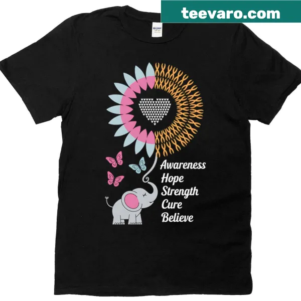 Sunflower and elephant design for CDH Awareness T-shirt