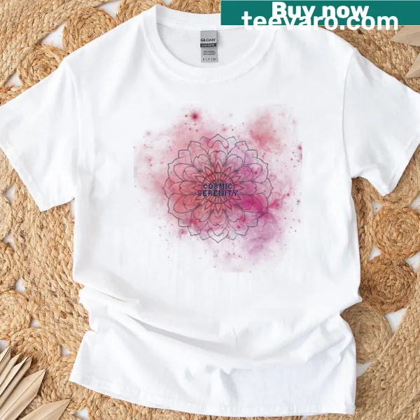 Cosmic-themed T-shirt with a serene space design