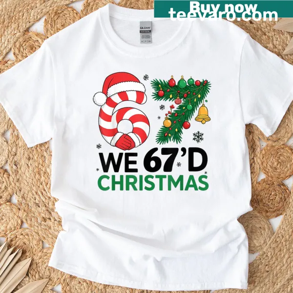 Creative holiday-themed graphic on T-shirt