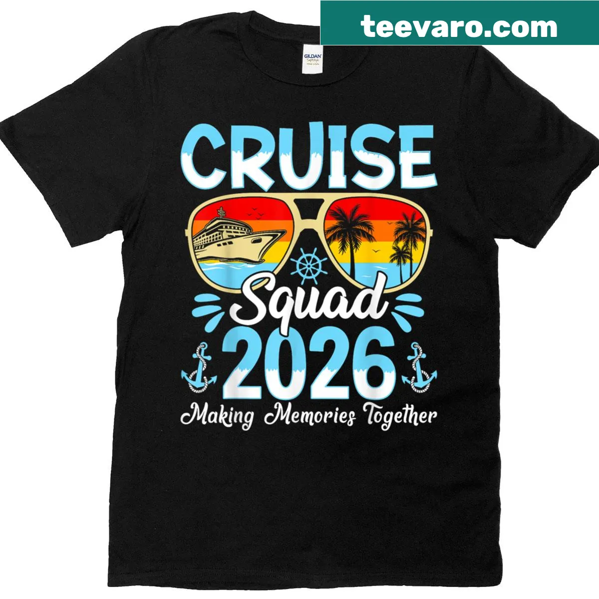 Matching family vacation t-shirt featuring Cruise Squad 2026 design — on a men's t-shirt