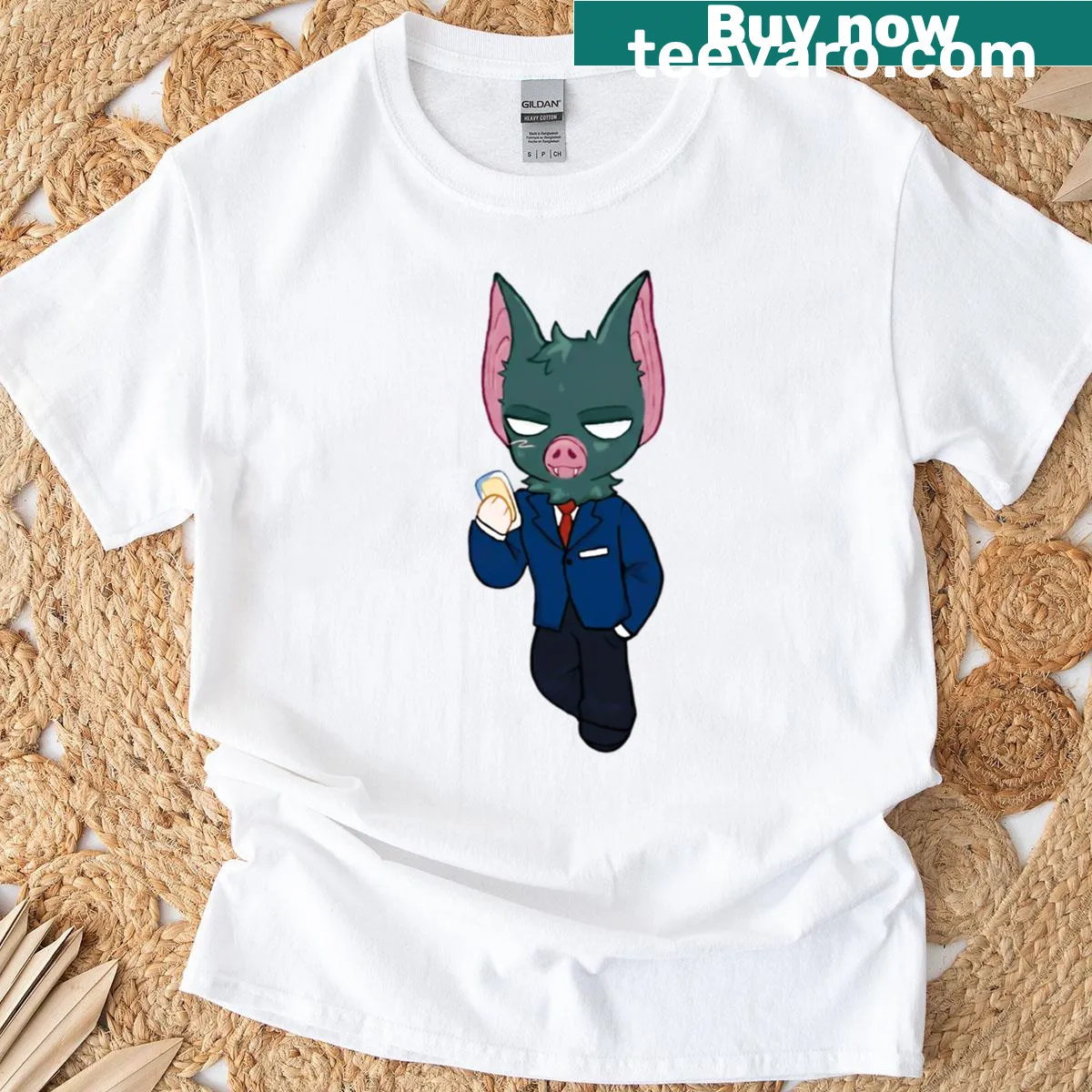 Anime-style graphic of Dispatch Sonar Twinks on a t-shirt — on a men's t-shirt