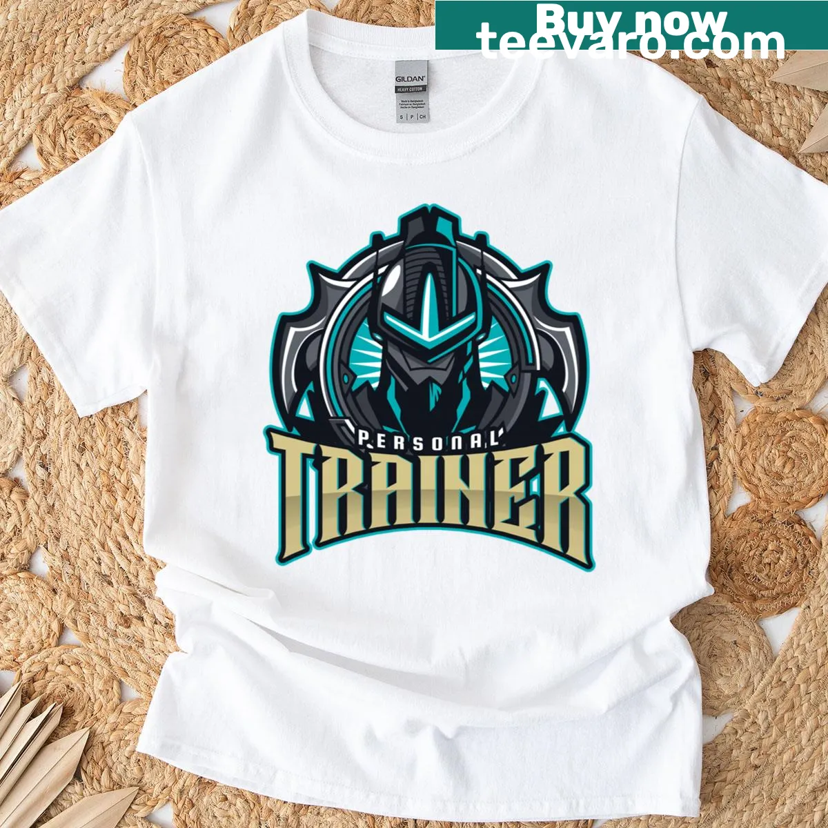 Cyborg design T-shirt for fitness enthusiasts and personal trainers — on a men's t-shirt