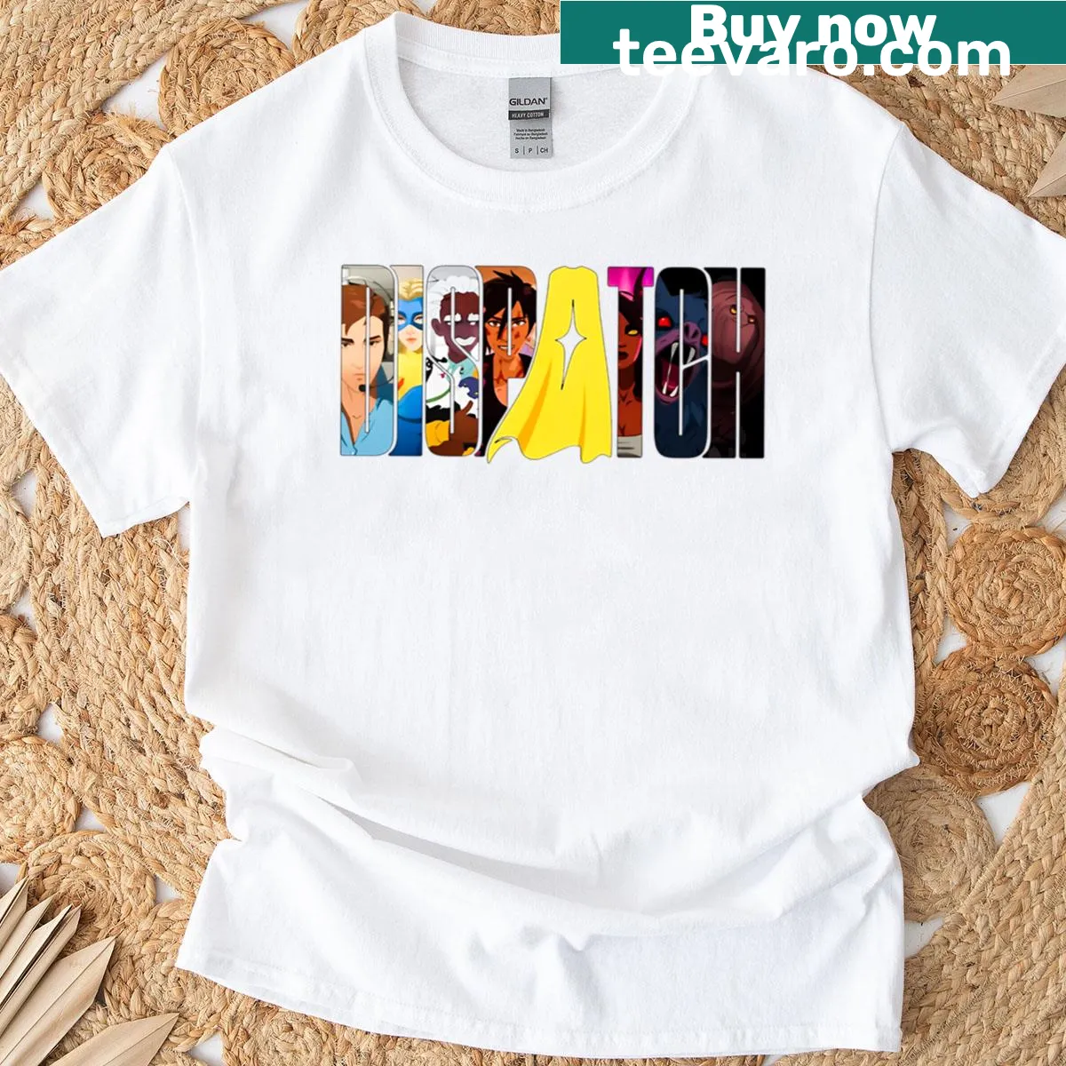 Dispatch Game 2025 lettering graphic T-shirt — on a men's t-shirt