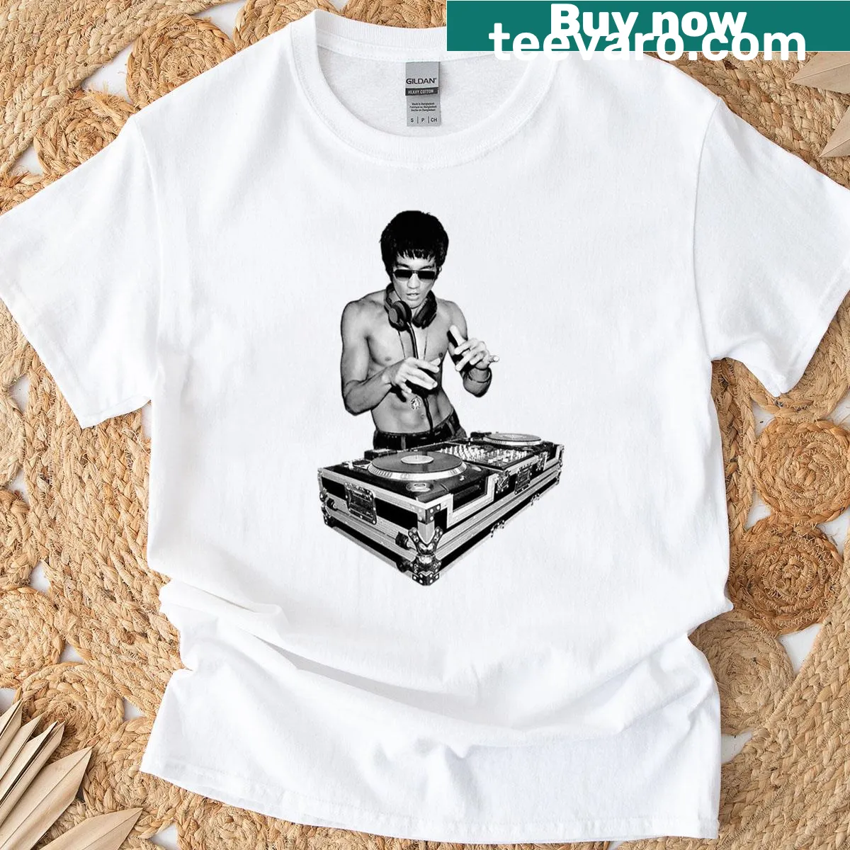 DJ-themed graphic T-shirt for music lovers — on a men's t-shirt