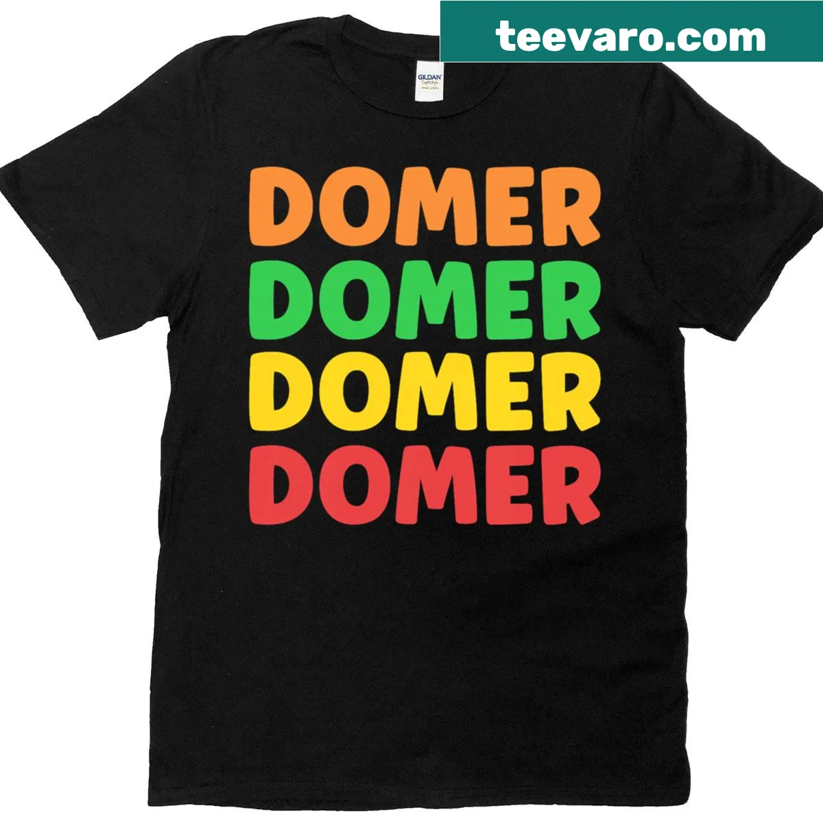 Funny meme t-shirt featuring the phrase 'Domer 67' — on a men's t-shirt