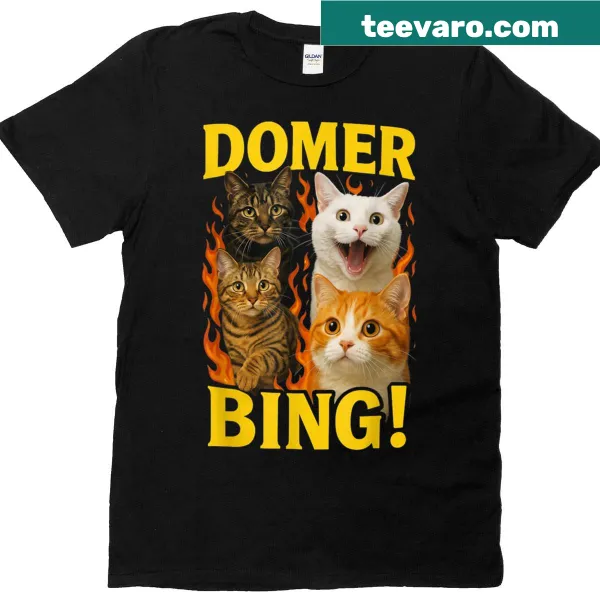 Kids t-shirt with playful typography featuring Domer Bing meme humor