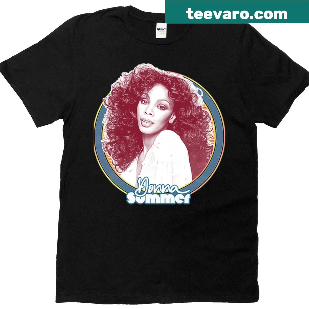 Stylish tribute T-shirt to Donna Summer celebrating her musical legacy — on a men's t-shirt