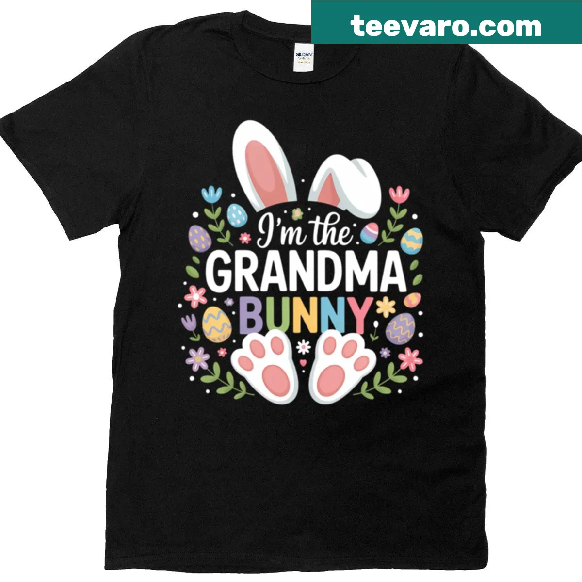 Cute T-shirt with bunny illustration for Easter celebrations. — on a men's t-shirt