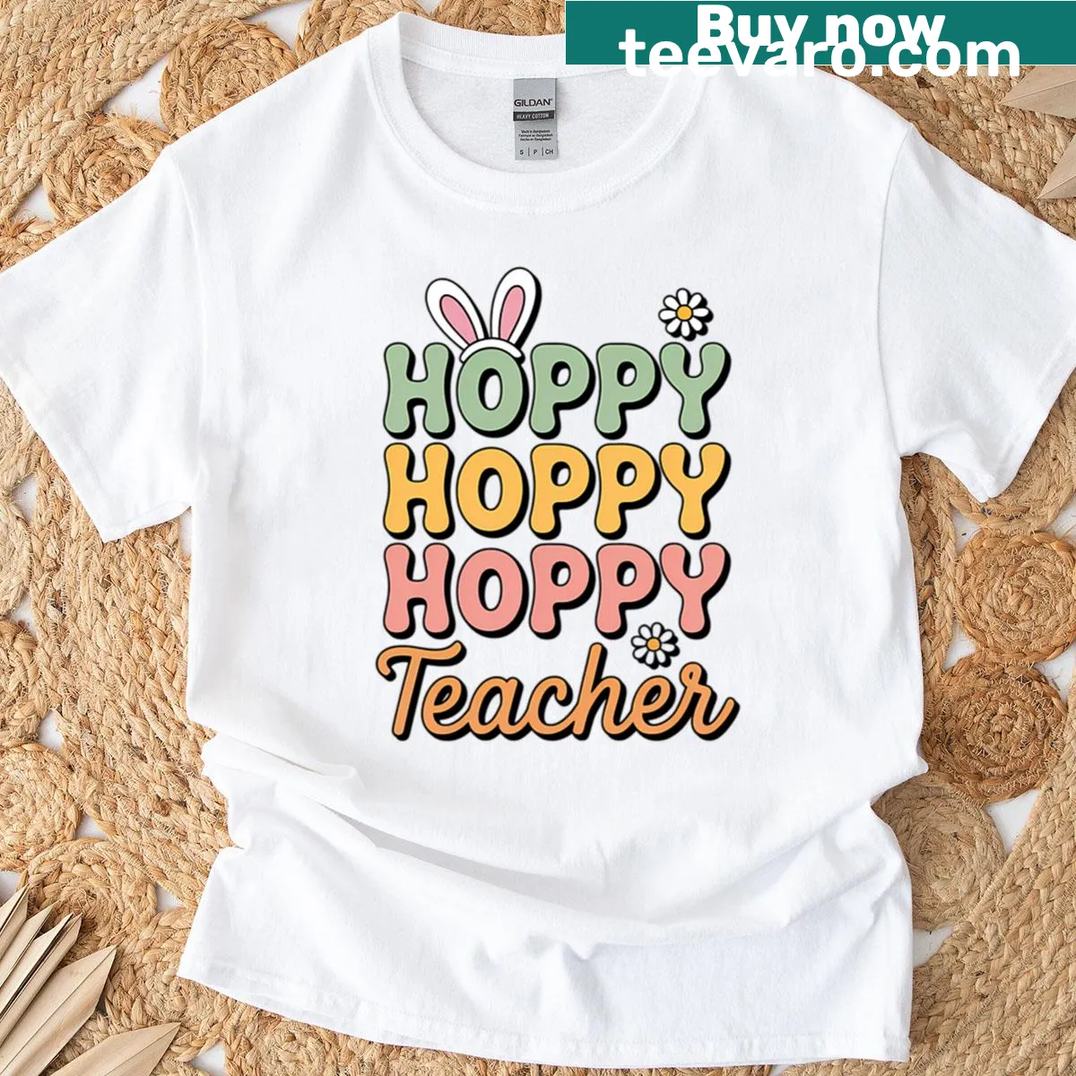 Easter-themed graphic T-shirt for teachers — on a men's t-shirt