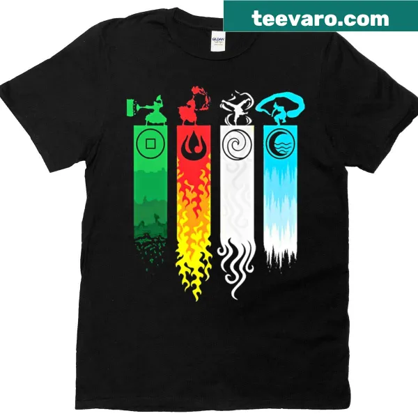 Avatar-themed t-shirt featuring elemental bending design