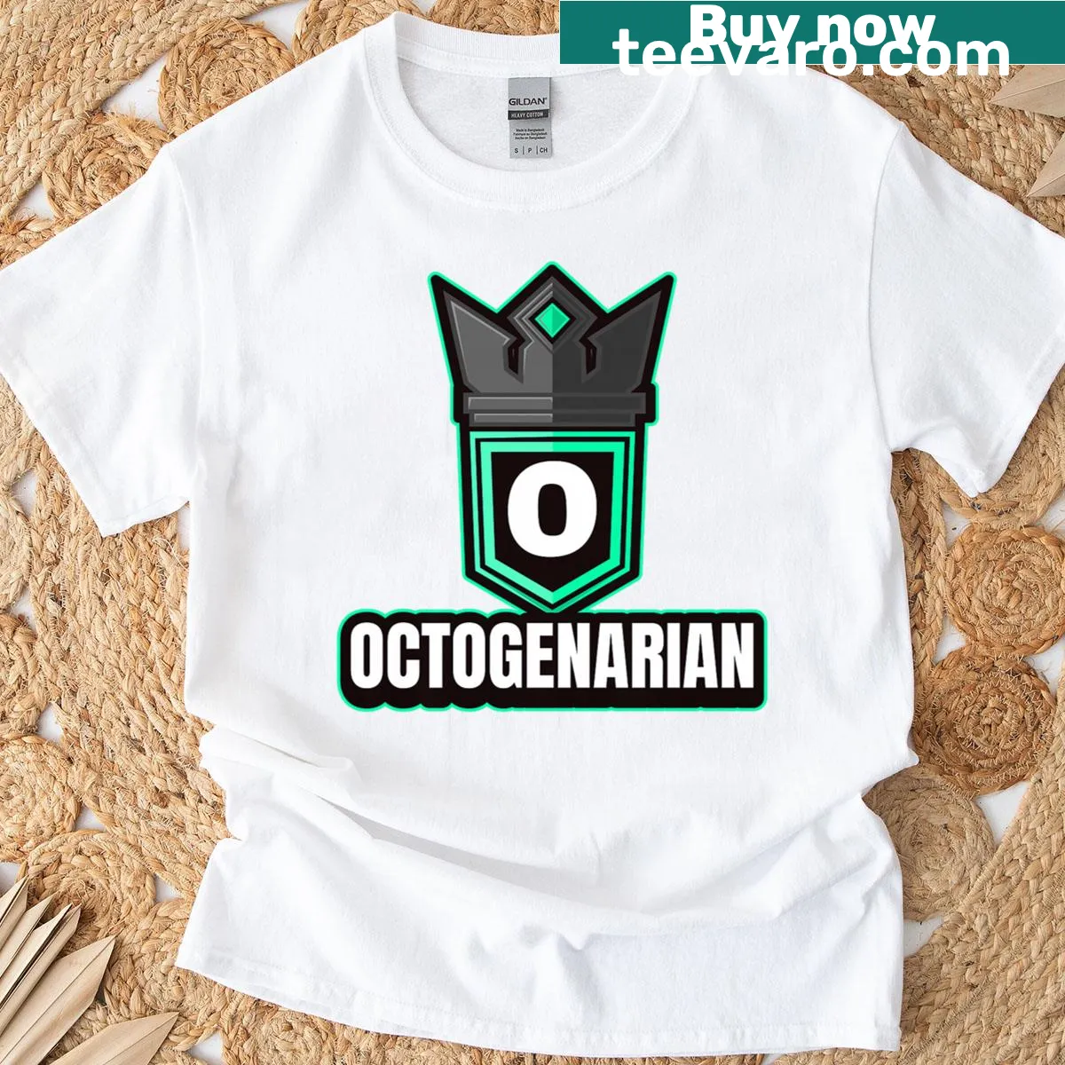 Vintage-inspired T-shirt celebrating an 80th birthday with a crown graphic — on a men's t-shirt