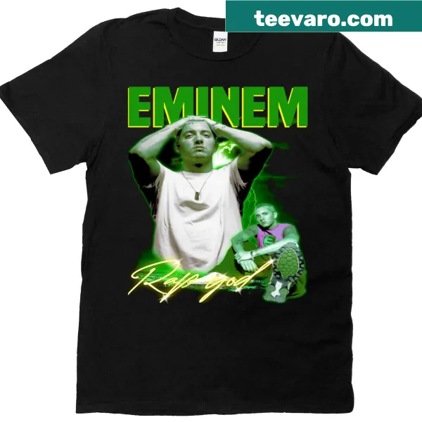 Bold T-shirt featuring 'Rap God' text for music fans