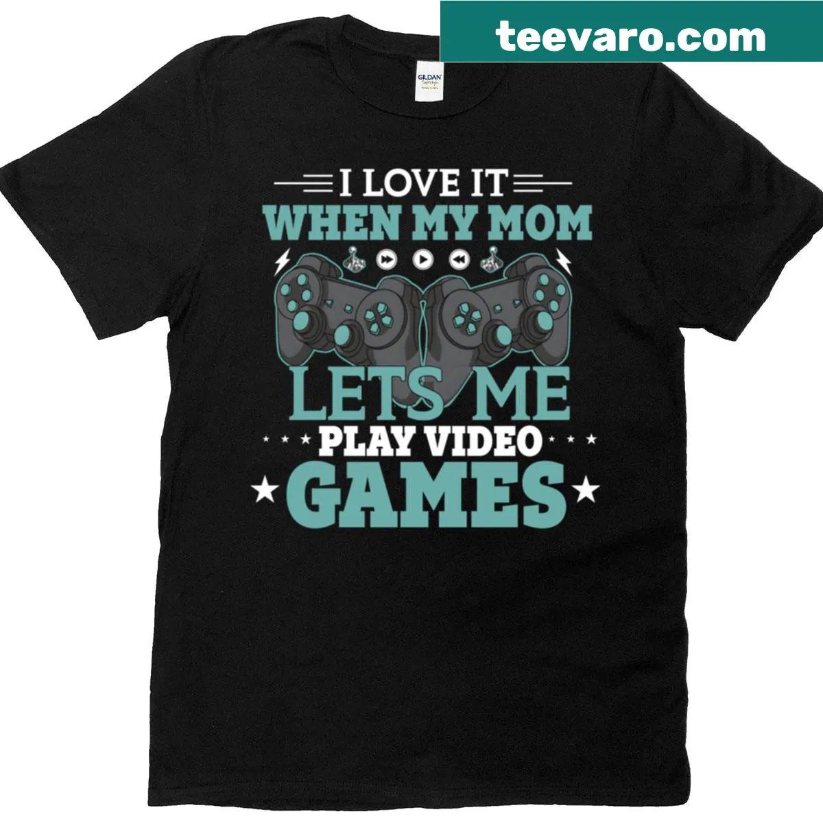Funny t-shirt for gamer moms with humorous gaming slogan — on a men's t-shirt