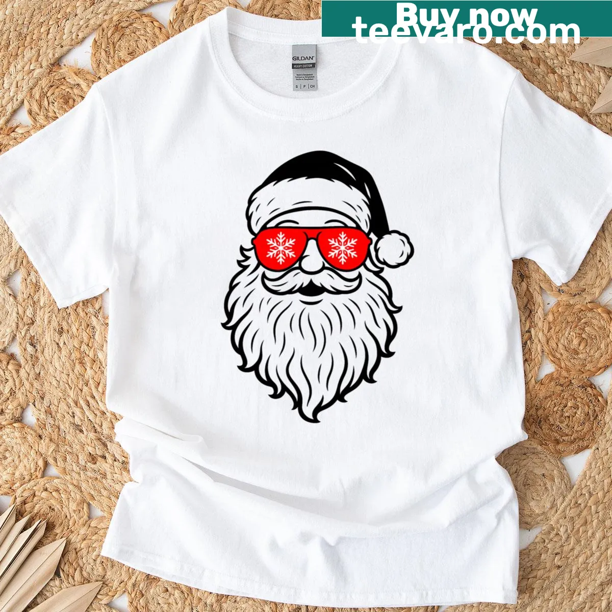 Sarcastic Santa design T-shirt with humorous Christmas art — on a men's t-shirt