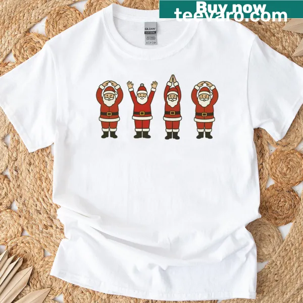 Funny typography Christmas tee featuring 'O-h-i-o' and Santa
