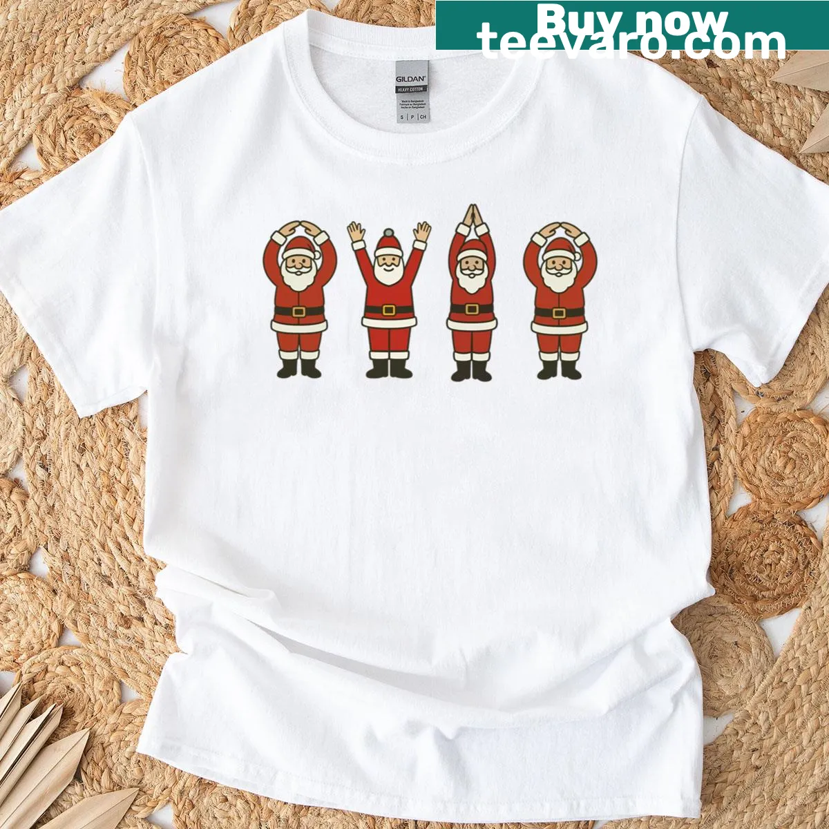 Funny typography Christmas tee featuring 'O-h-i-o' and Santa — on a men's t-shirt
