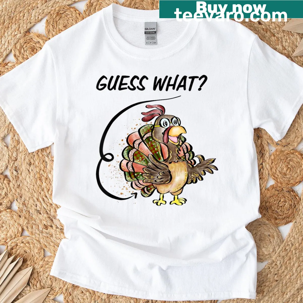 Funny Thanksgiving T-shirt with turkey butt quote — on a men's t-shirt
