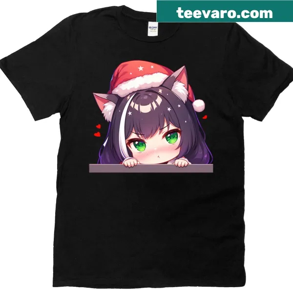 Chibi Kyaru character T-shirt celebrating Christmas and anime