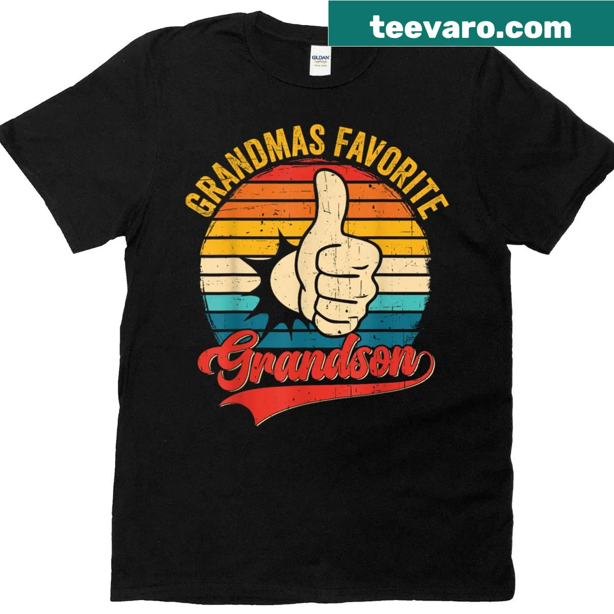 Retro humorous shirt with 'Grandma's Favorite' text — on a men's t-shirt