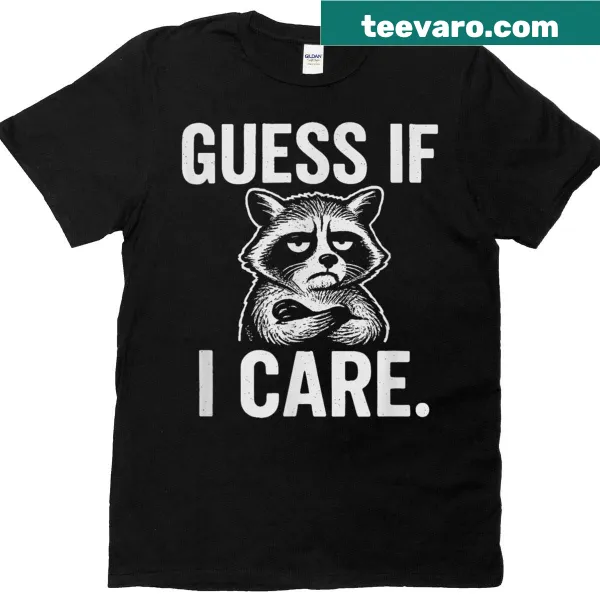 Funny raccoon T-shirt with grumpy expression