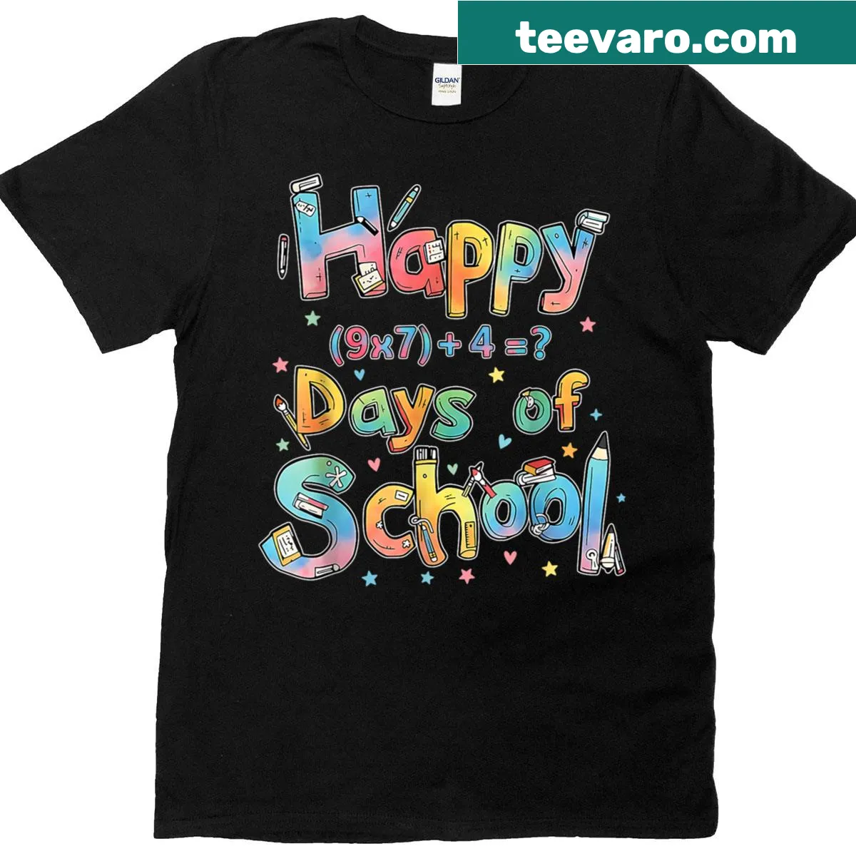 Funny teacher T-shirt with a math equation about school days — on a men's t-shirt