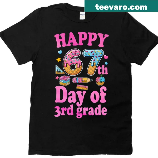 Celebratory tee for the 67th day of third grade