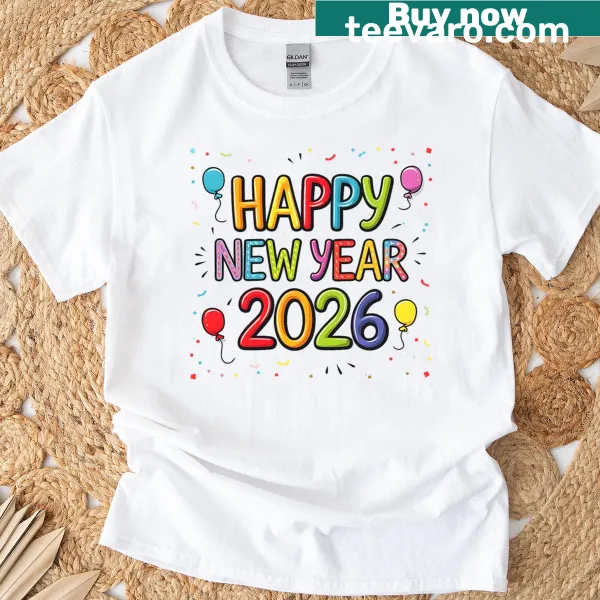 Family matching New Year T-shirt with balloon design