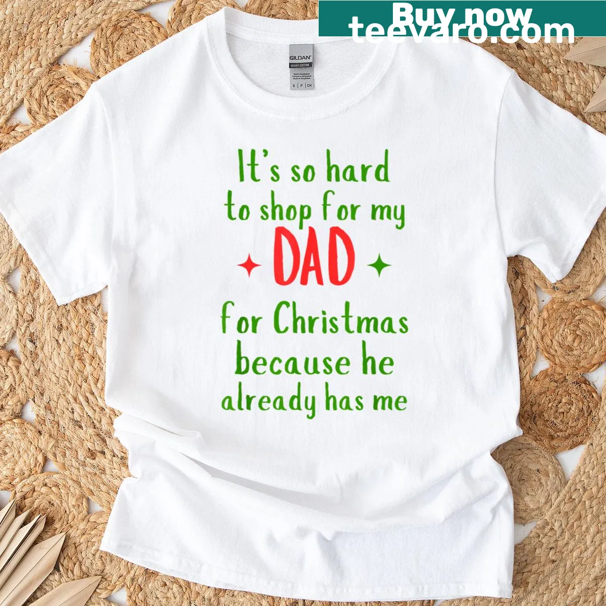 Funny Christmas T-shirt for dads about gift shopping — on a men's t-shirt
