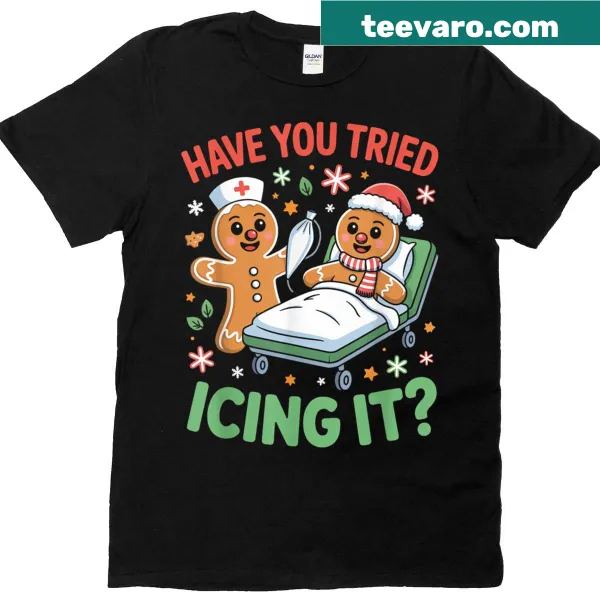 Funny nurse t-shirt with cookie icing theme for Christmas
