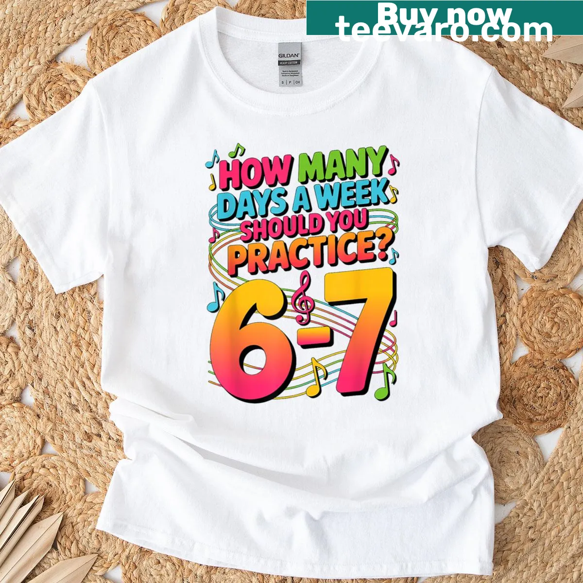 Funny music practice meme graphic T-shirt — on a men's t-shirt