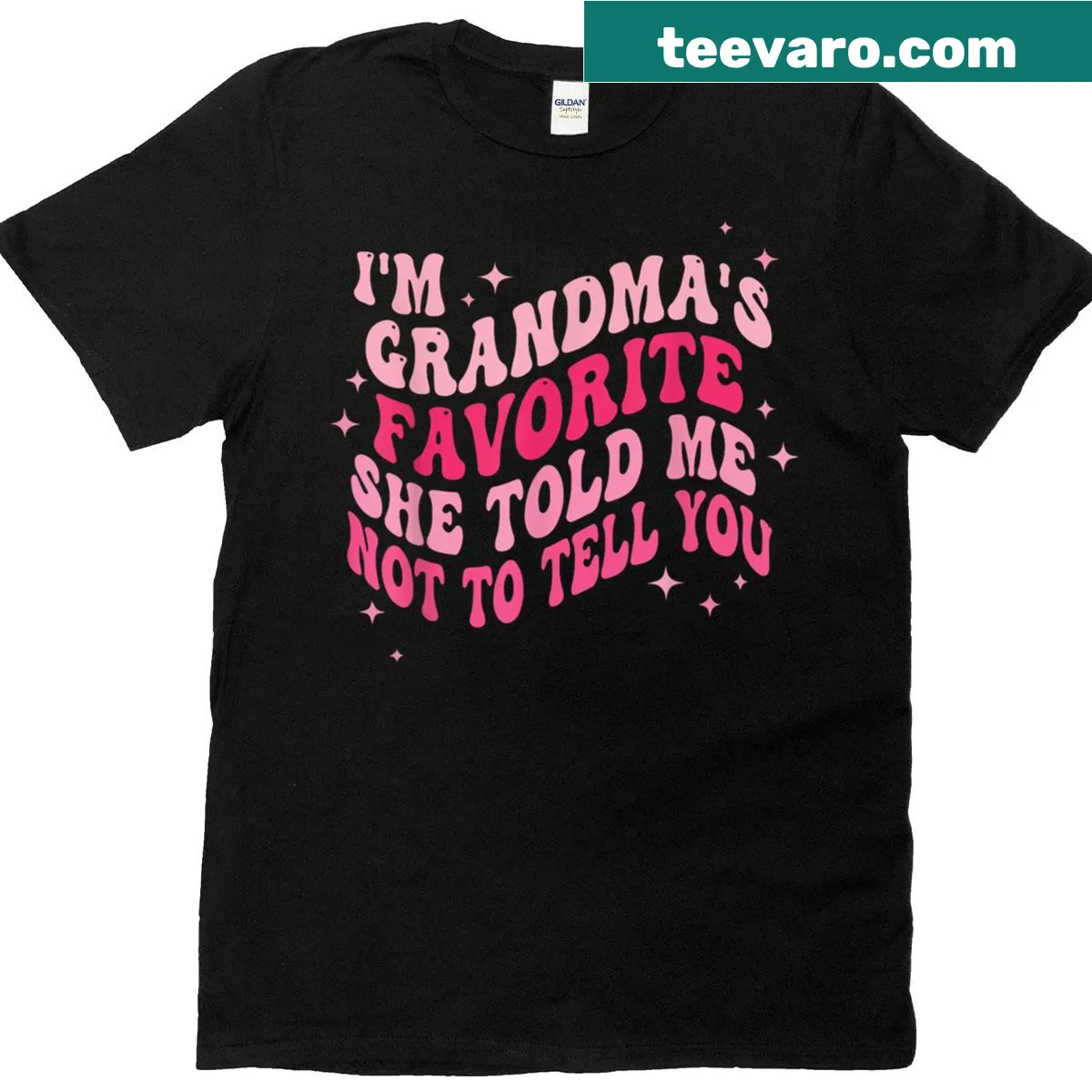 T-shirt stating I'm Grandma's favorite with playful text — on a men's t-shirt