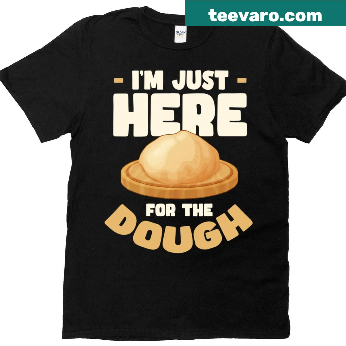 Funny dough-themed t-shirt for bakers — on a men's t-shirt