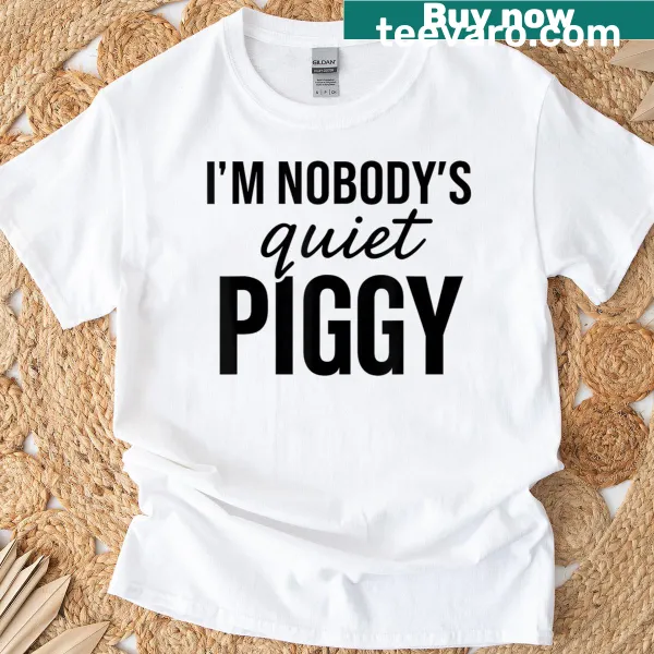 Bold piggy quote graphic T-shirt for teens