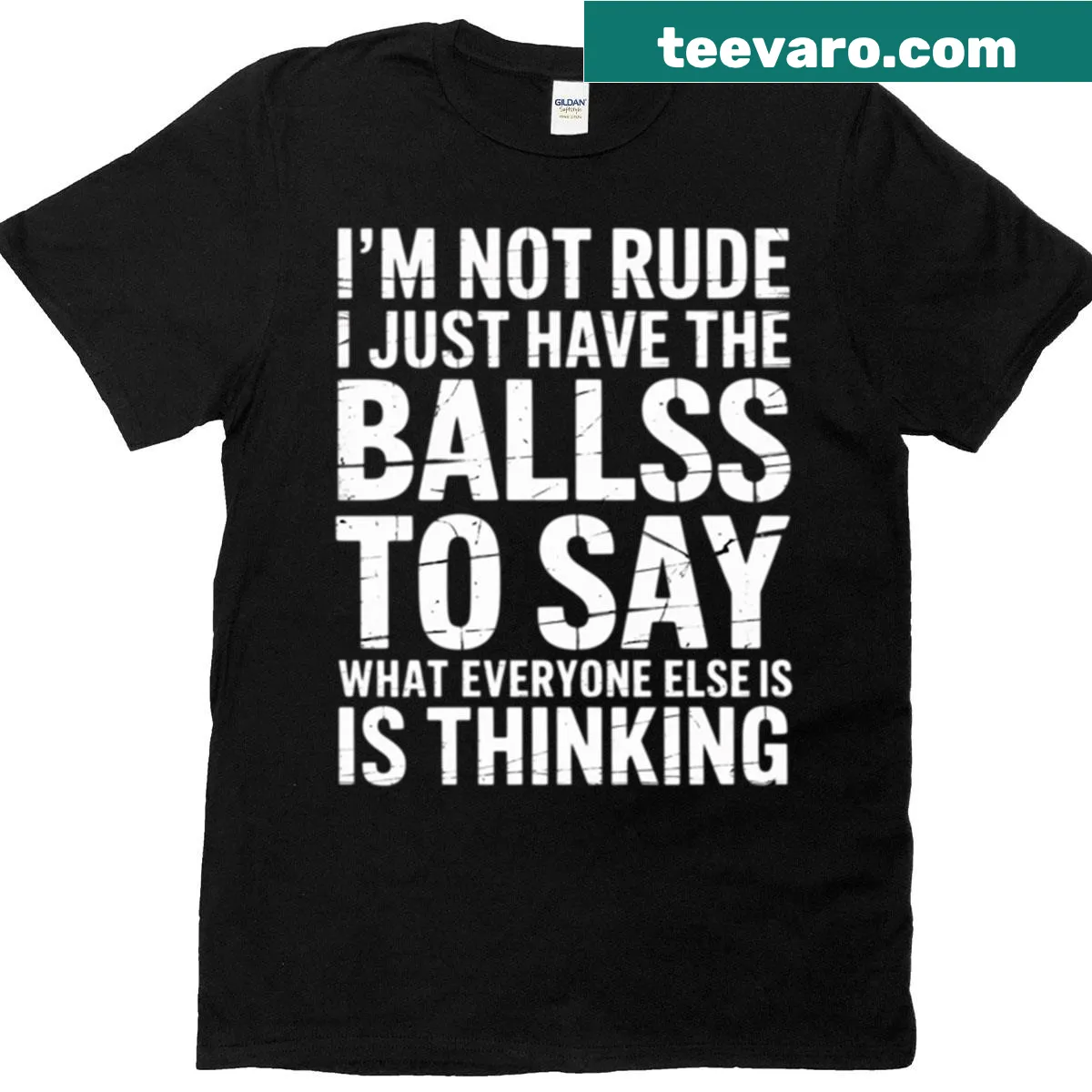 Bold typography shirt with humorous quote on honesty — on a men's t-shirt