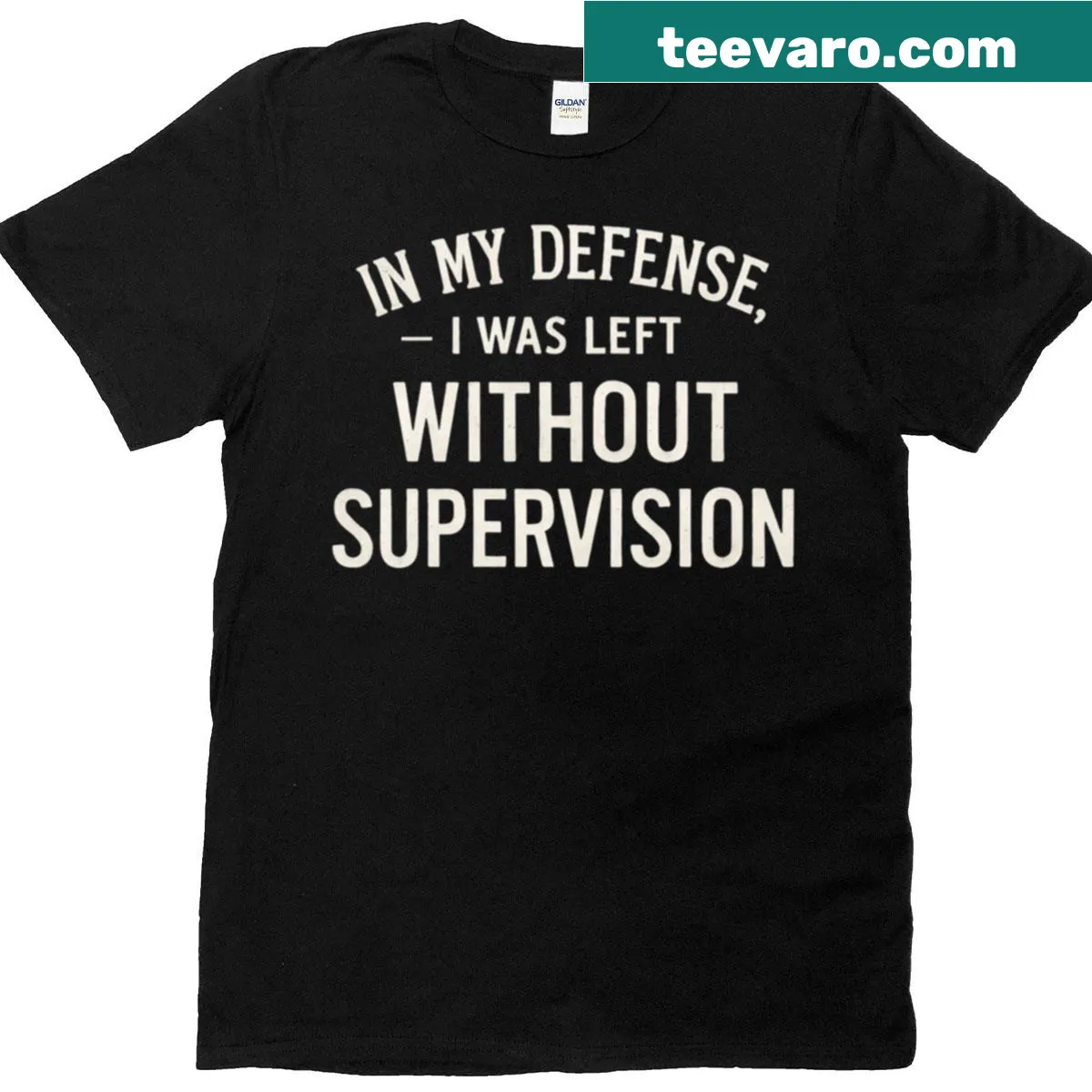 T-shirt with a humorous quote in playful typography — on a men's t-shirt