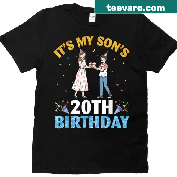 T-shirt celebrating a son's 20th birthday with a special message