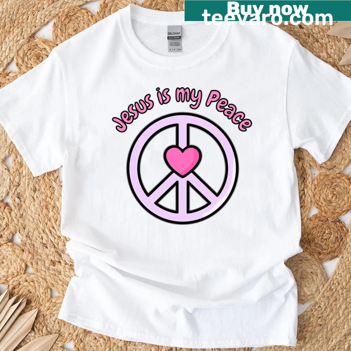 T-shirt with the message 'Jesus Is My Peace' for everyday wear. — on a men's t-shirt