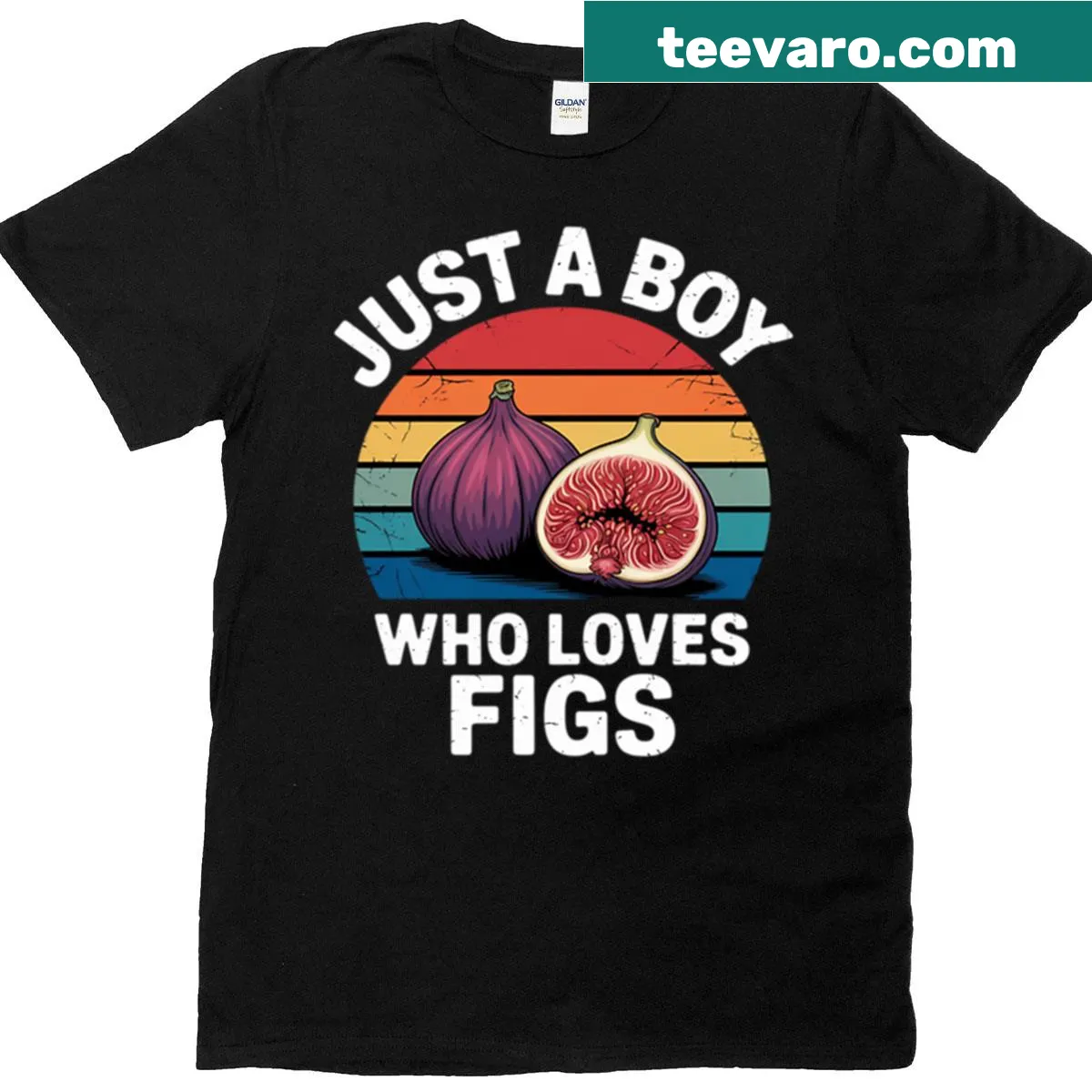 T-shirt celebrating a boy's love for figs with playful text — on a men's t-shirt