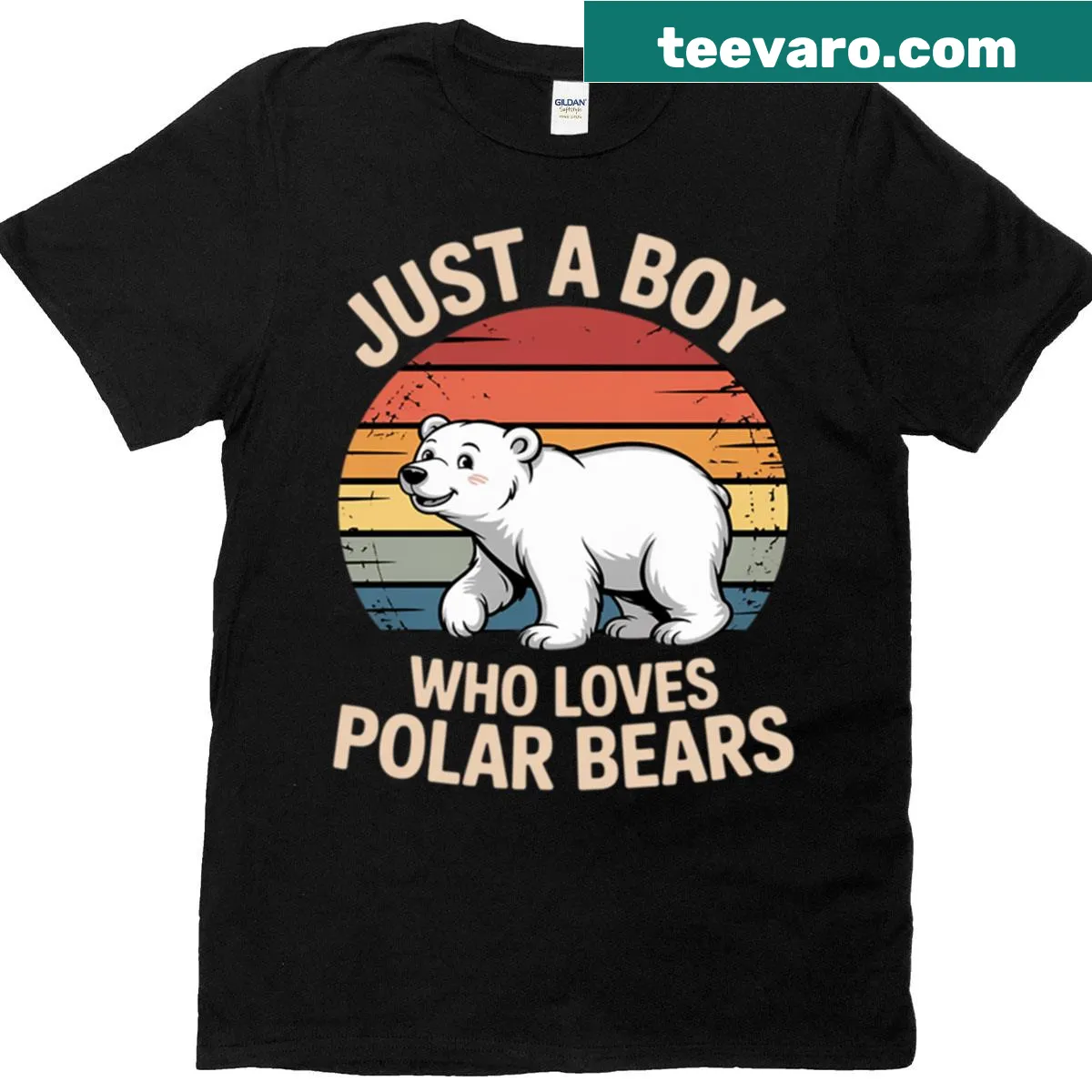 Illustration T-shirt of a boy who loves polar bears — on a men's t-shirt