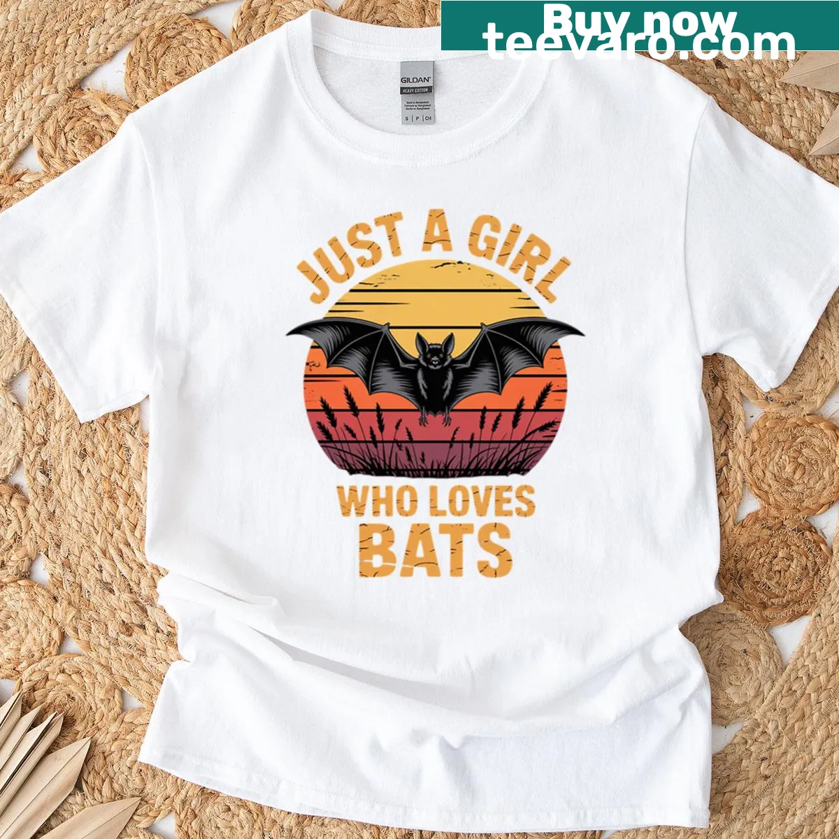 Cute t-shirt with cartoon bats for bat lovers — on a men's t-shirt