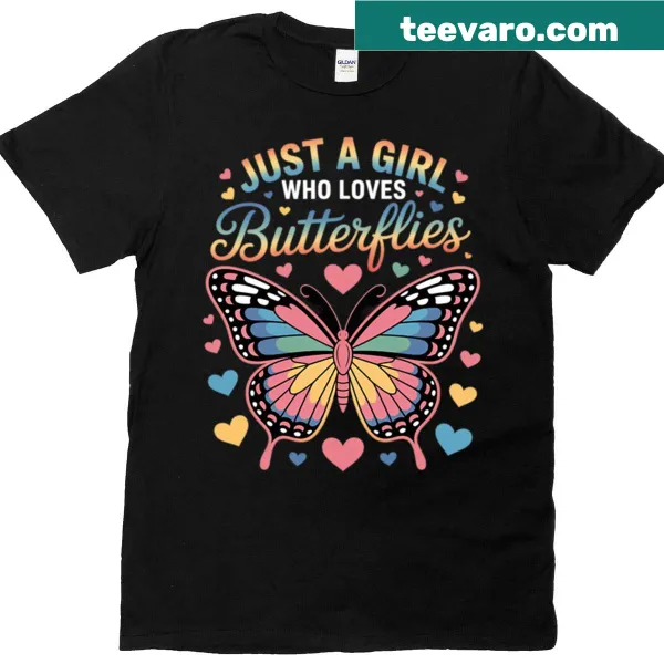 Cute t-shirt for girls with butterfly illustrations