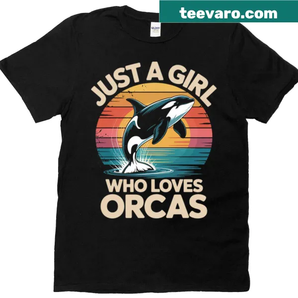 T-shirt featuring orca illustration and text for kids