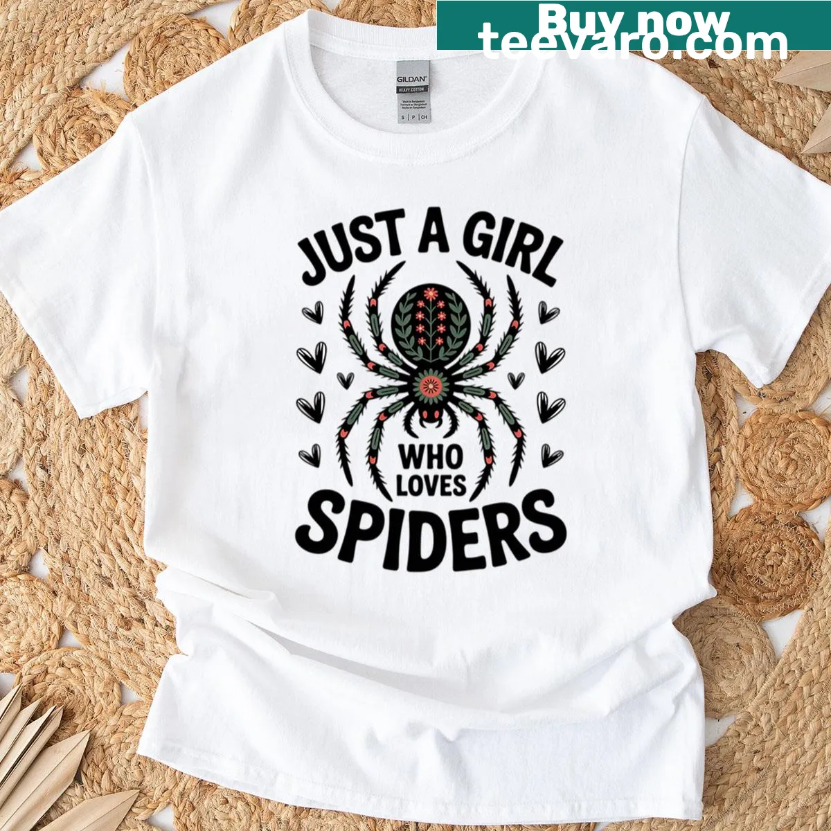 Cute t-shirt with cartoon spiders for spider lovers — on a men's t-shirt