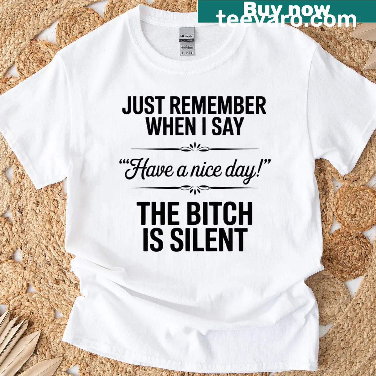 Witty attitude t-shirt with the phrase 'Have A Nice Day.' — on a men's t-shirt