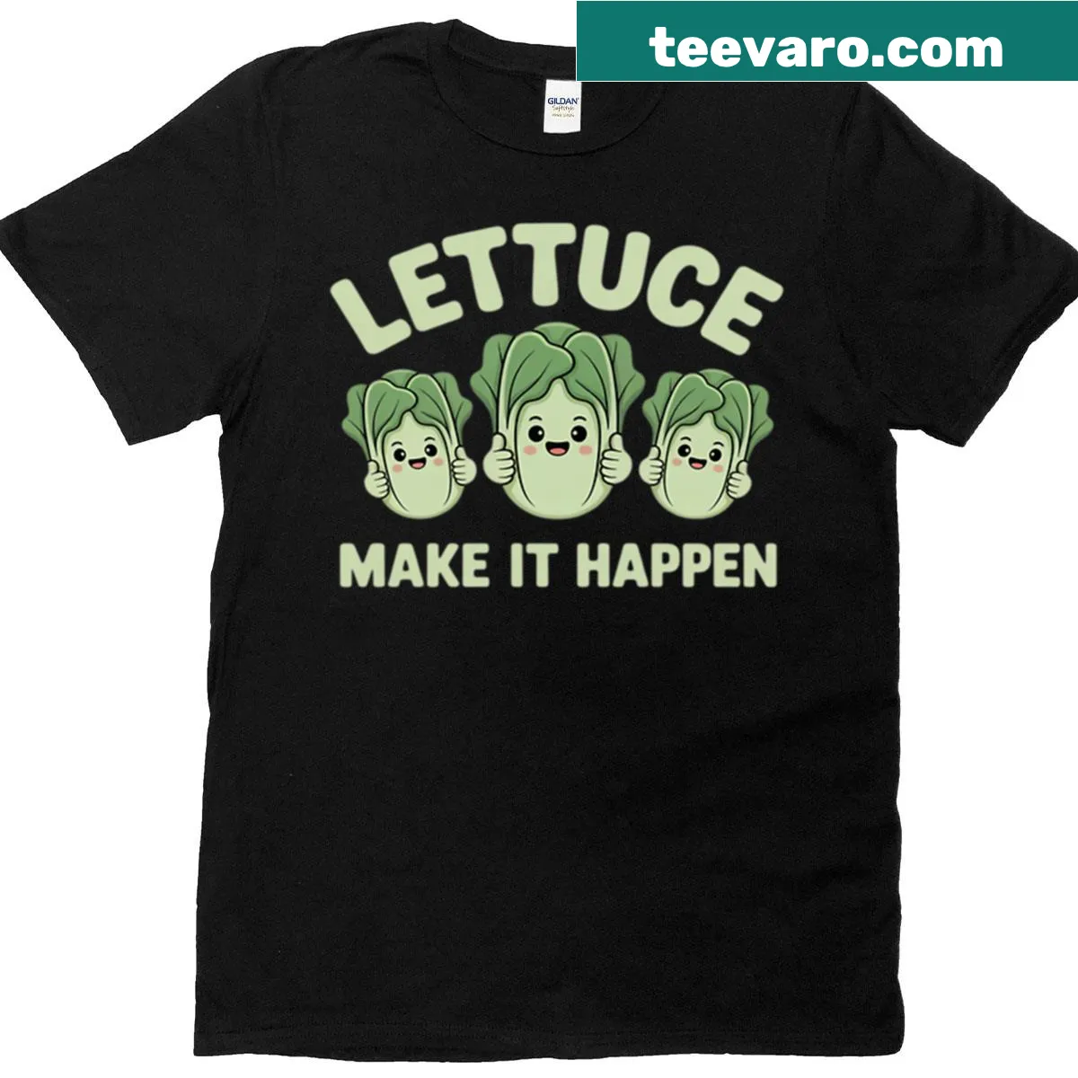 Playful plant parent T-shirt with lettuce phrase — on a men's t-shirt