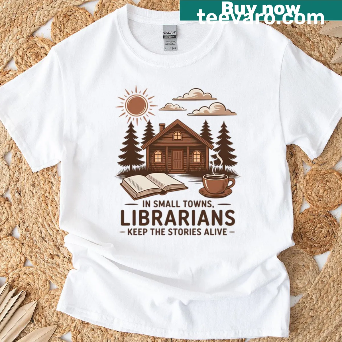 Book lover t-shirt honoring librarians and reading — on a men's t-shirt