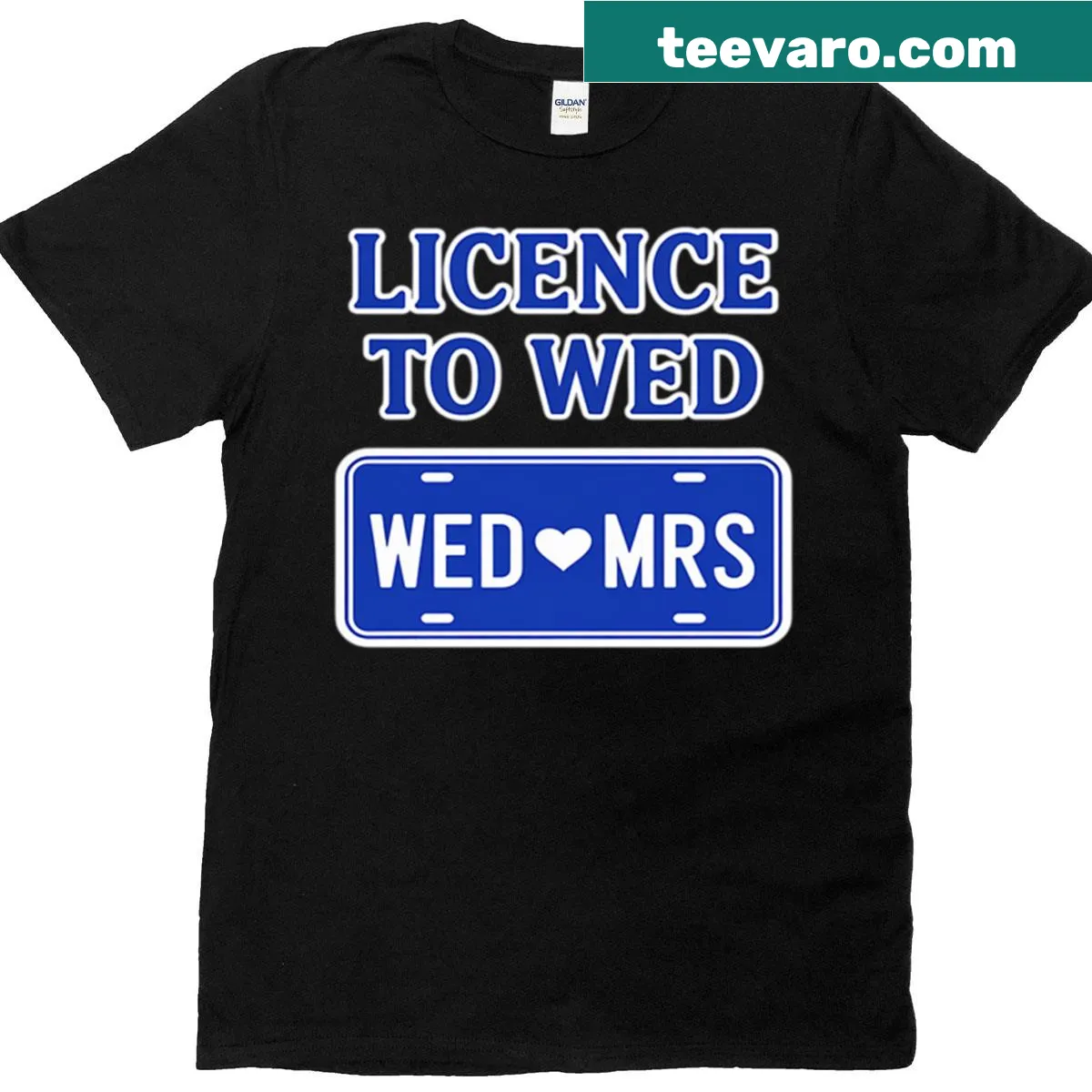 Bachelorette party t-shirt styled like a license plate with playful text. — on a men's t-shirt