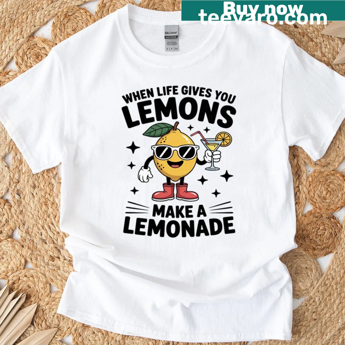 Funny t-shirt with the phrase 'Life Gives You Lemons Make Lemonade' — on a men's t-shirt