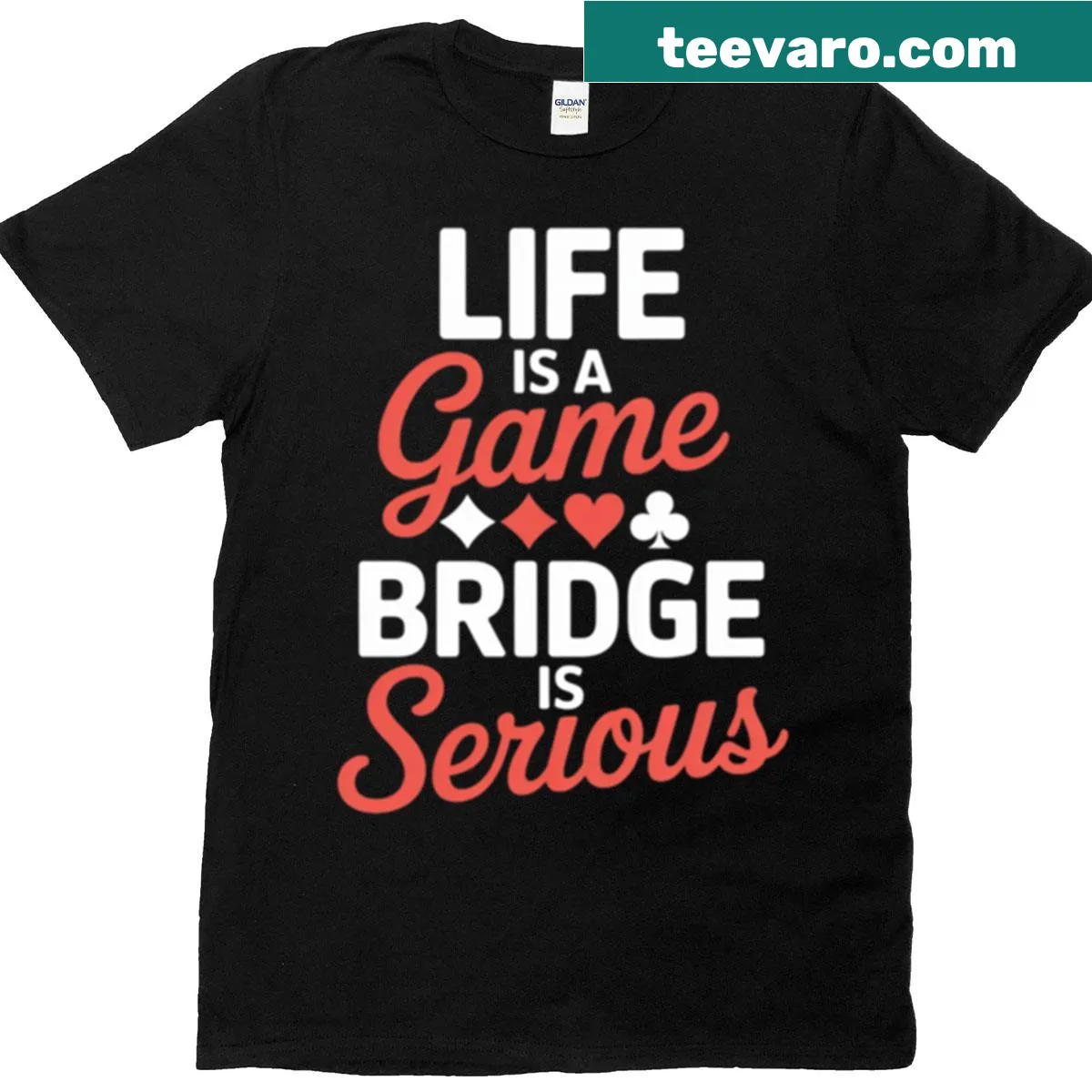 Funny bridge card game graphic on a T-shirt — on a men's t-shirt