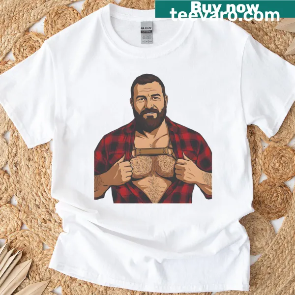 Vintage styled t-shirt featuring a humorous lumberjack bear graphic.